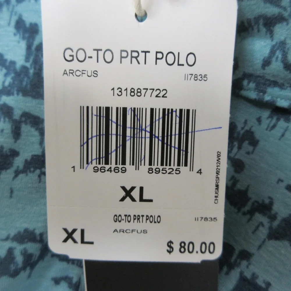 Adidas Go-To PRT Polo Golf Shirt Mens XL Blue Abstract Print Stretch Performance